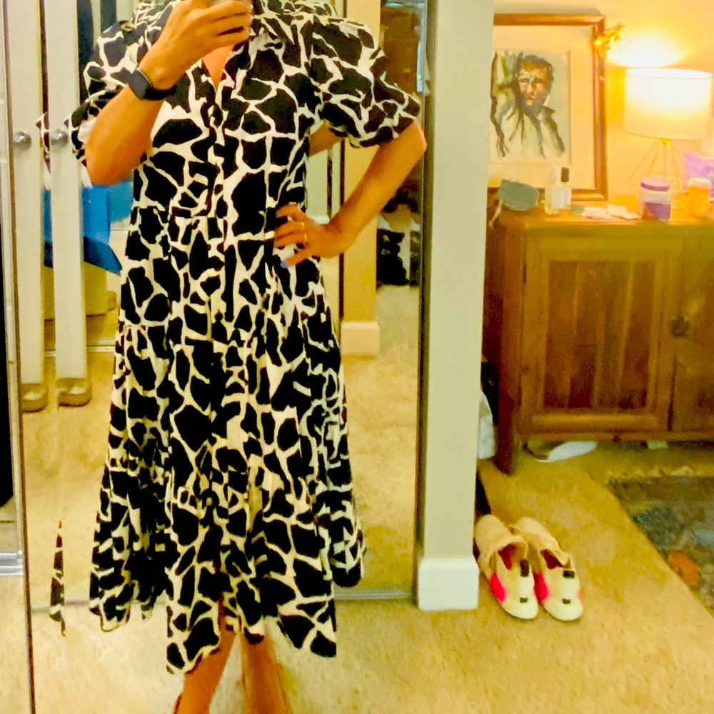 Zara animal print midi dress